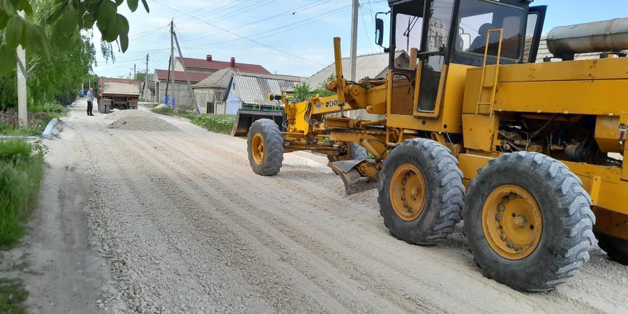 Работы по благоустройству дороги ул. Ленина.